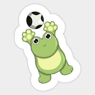 Frog at Soccer as Goalkeeper with ball Sticker